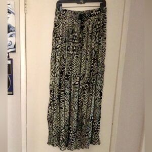 🆕Maxi Boho Skirt! Full elastic & drawstring waist! Medium! beaded drawstring!